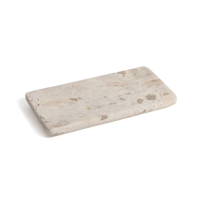 Zodax Marble Vanity Tray for Bathroom Countertop - Beige Crema Fossil