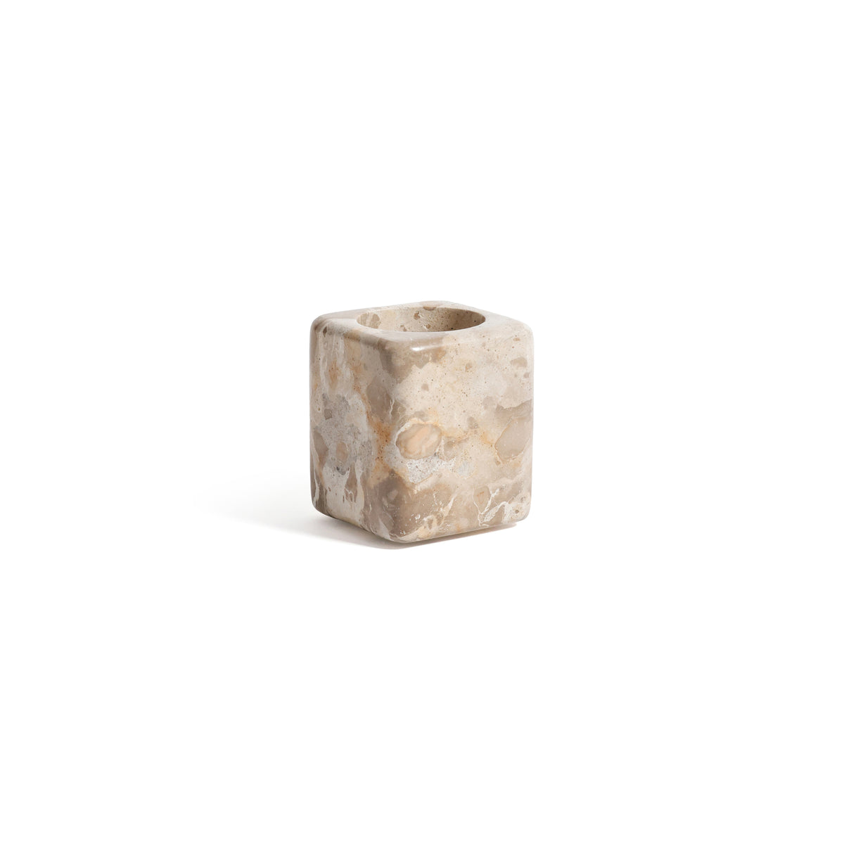 Zodax Marble Bathroom Vanity Jar - Beige Crema Fossil