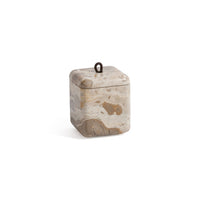 Zodax Marble Bathroom Lidded Vanity Jar - Beige Crema Fossil