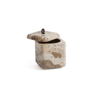 Zodax Marble Bathroom Lidded Vanity Jar - Beige Crema Fossil