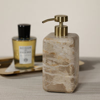 Zodax Marble Soap and Lotion Pump Dispenser - Beige Crema Fossil