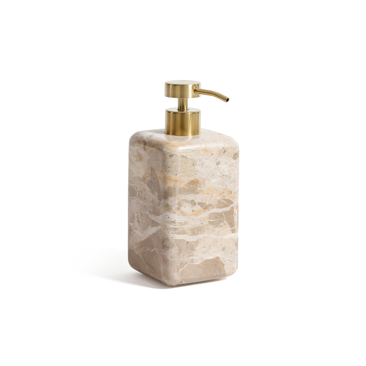 Zodax Marble Soap and Lotion Pump Dispenser - Beige Crema Fossil
