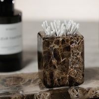 Zodax Marble Bathroom Vanity Jar - Dark Brown Marrón Emperador