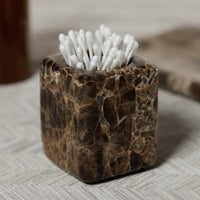 Zodax Marble Bathroom Vanity Jar - Dark Brown Marrón Emperador