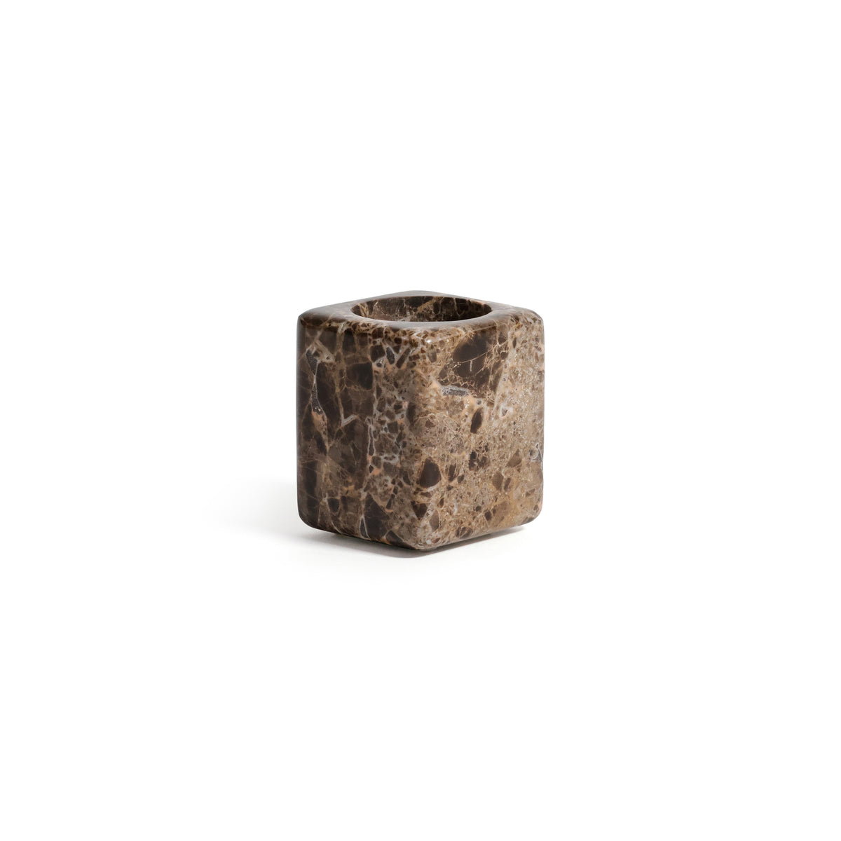 Zodax Marble Bathroom Vanity Jar - Dark Brown Marrón Emperador