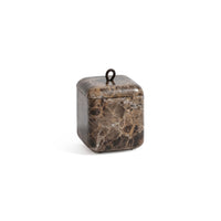 Zodax Marble Bathroom Lidded Vanity Jar - Dark Brown Marrón Emperador