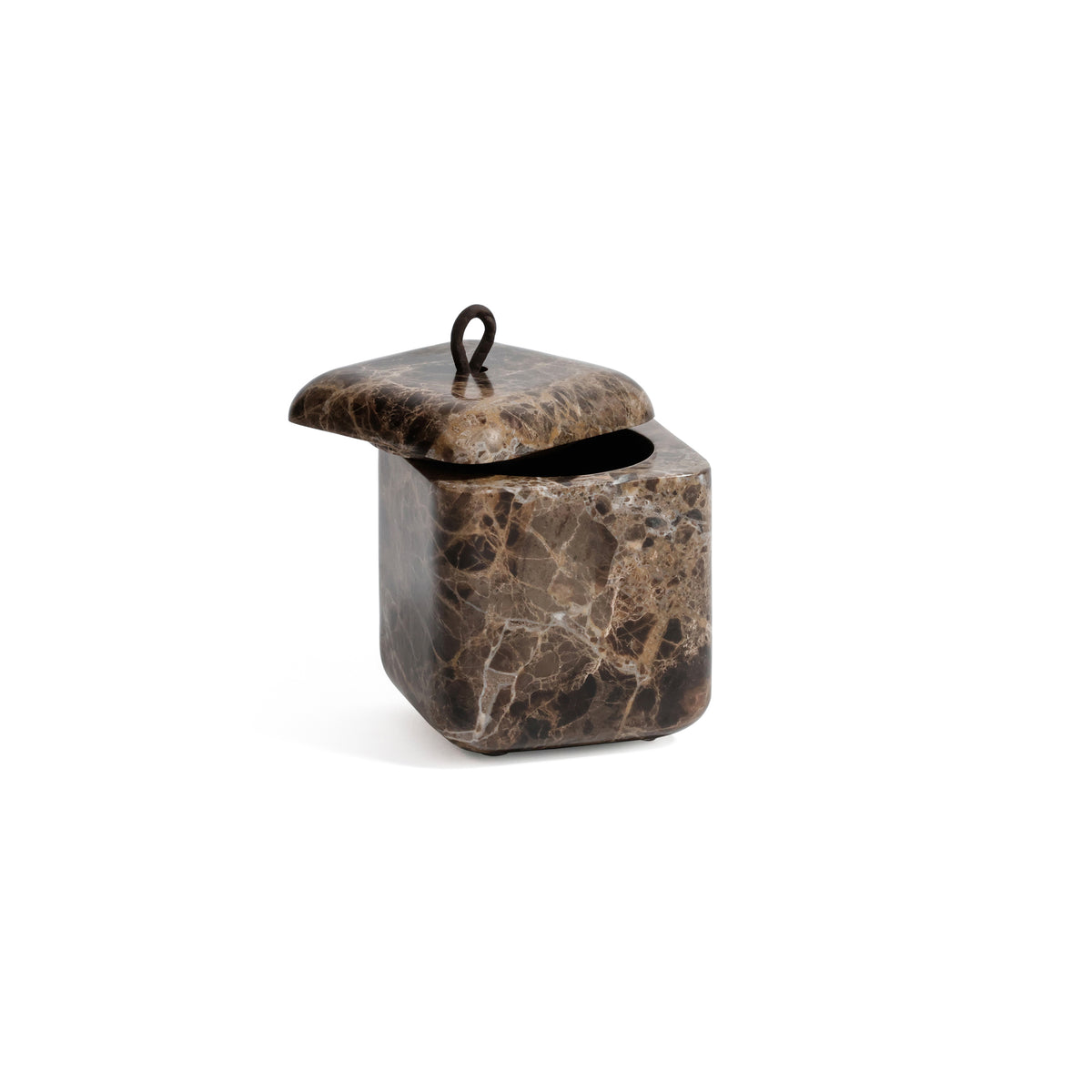 Zodax Marble Bathroom Lidded Vanity Jar - Dark Brown Marrón Emperador