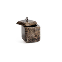 Zodax Marble Bathroom Lidded Vanity Jar - Dark Brown Marrón Emperador