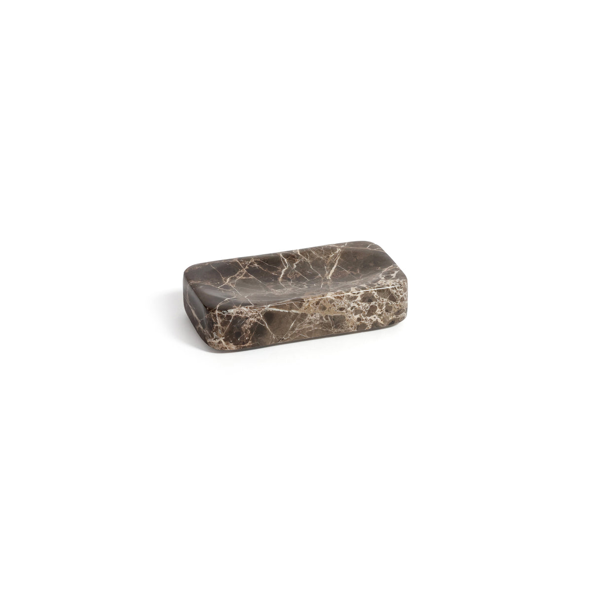 Zodax Marble Bathroom Soap Dish Holder - Dark Brown Marrón Emperador