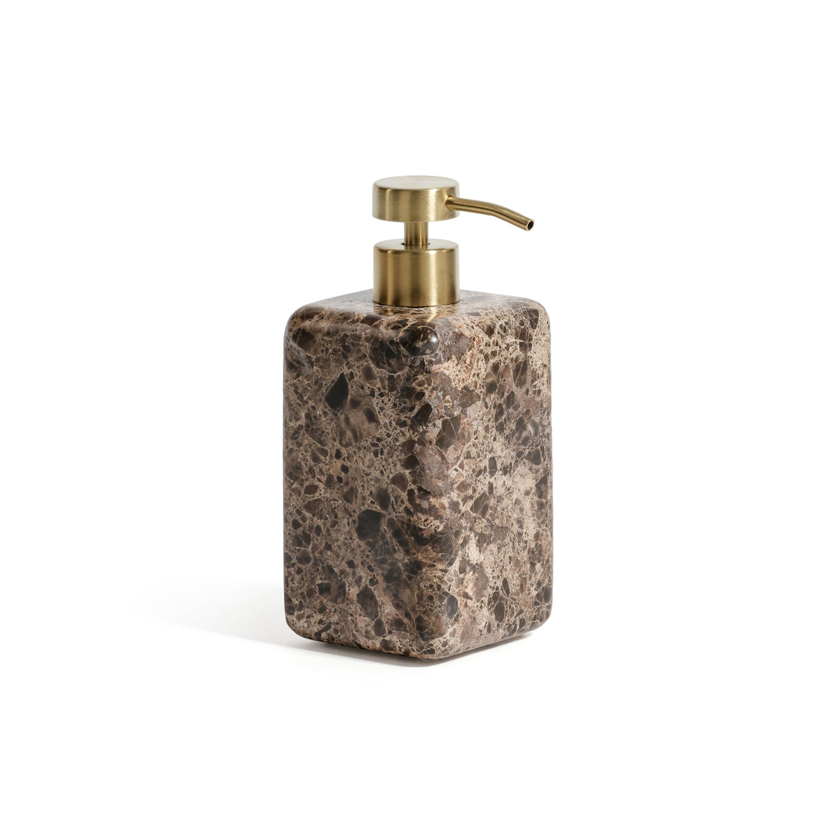 Zodax Marble Soap and Lotion Pump Dispenser - Dark Brown Marrón Emperador