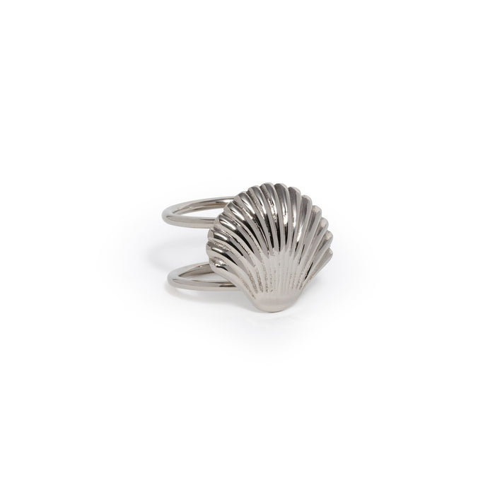 Zodax Cap Ferrat Fan Shell Brass Napkin Rings, Set of 4 - Nickel