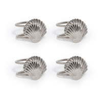 Zodax Cap Ferrat Fan Shell Brass Napkin Rings, Set of 4 - Nickel