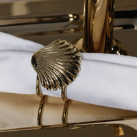 Zodax Cap Ferrat Fan Shell Brass Napkin Rings, Set of 4 - Gold