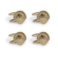 Zodax Cap Ferrat Fan Shell Brass Napkin Rings, Set of 4 - Gold