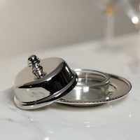 Zodax Parisian Butter Dish with Cover and Glass Insert - Nickel