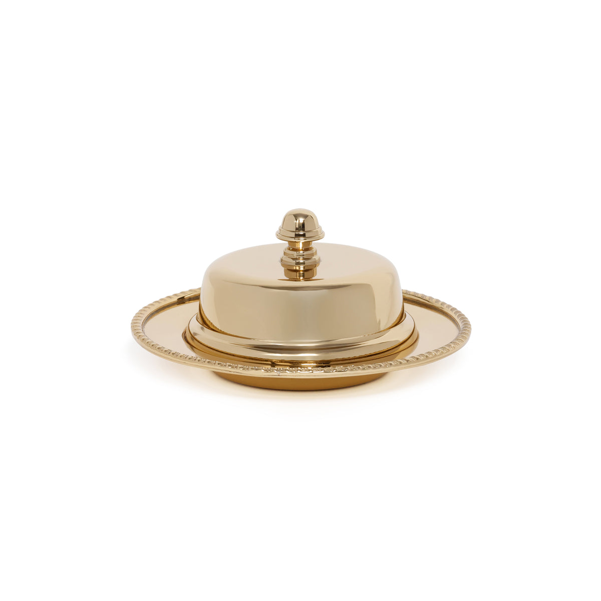Zodax Parisian Butter Dish with Cover and Glass Insert - Gold