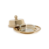 Zodax Parisian Butter Dish with Cover and Glass Insert - Gold