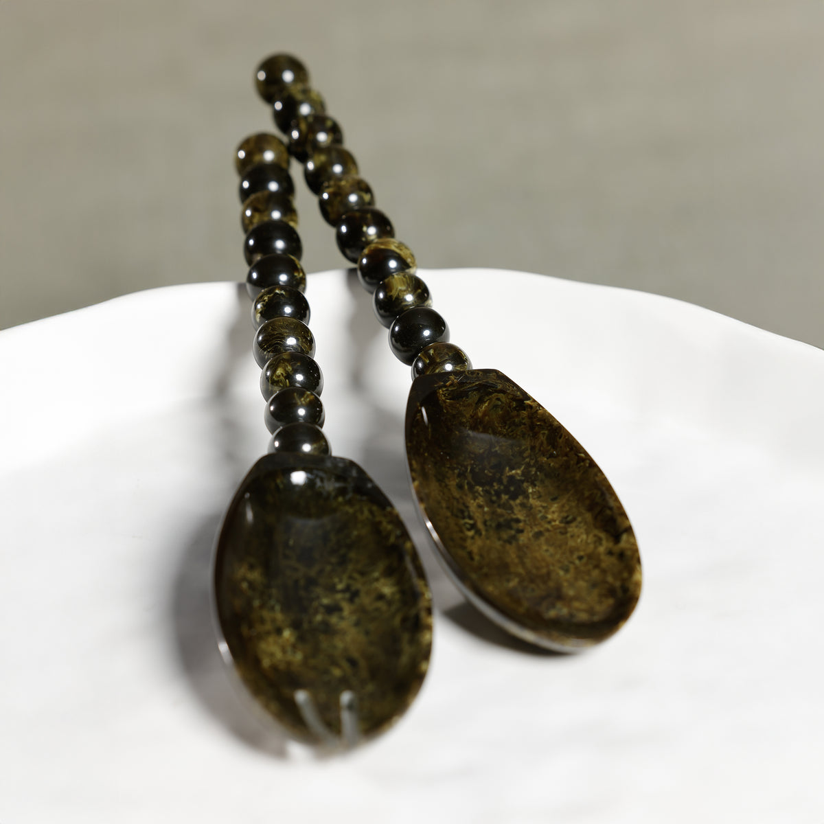 Zodax Alfresco Green Resin Salad Server Set