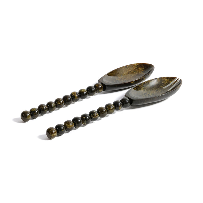 Zodax Alfresco Green Resin Salad Server Set