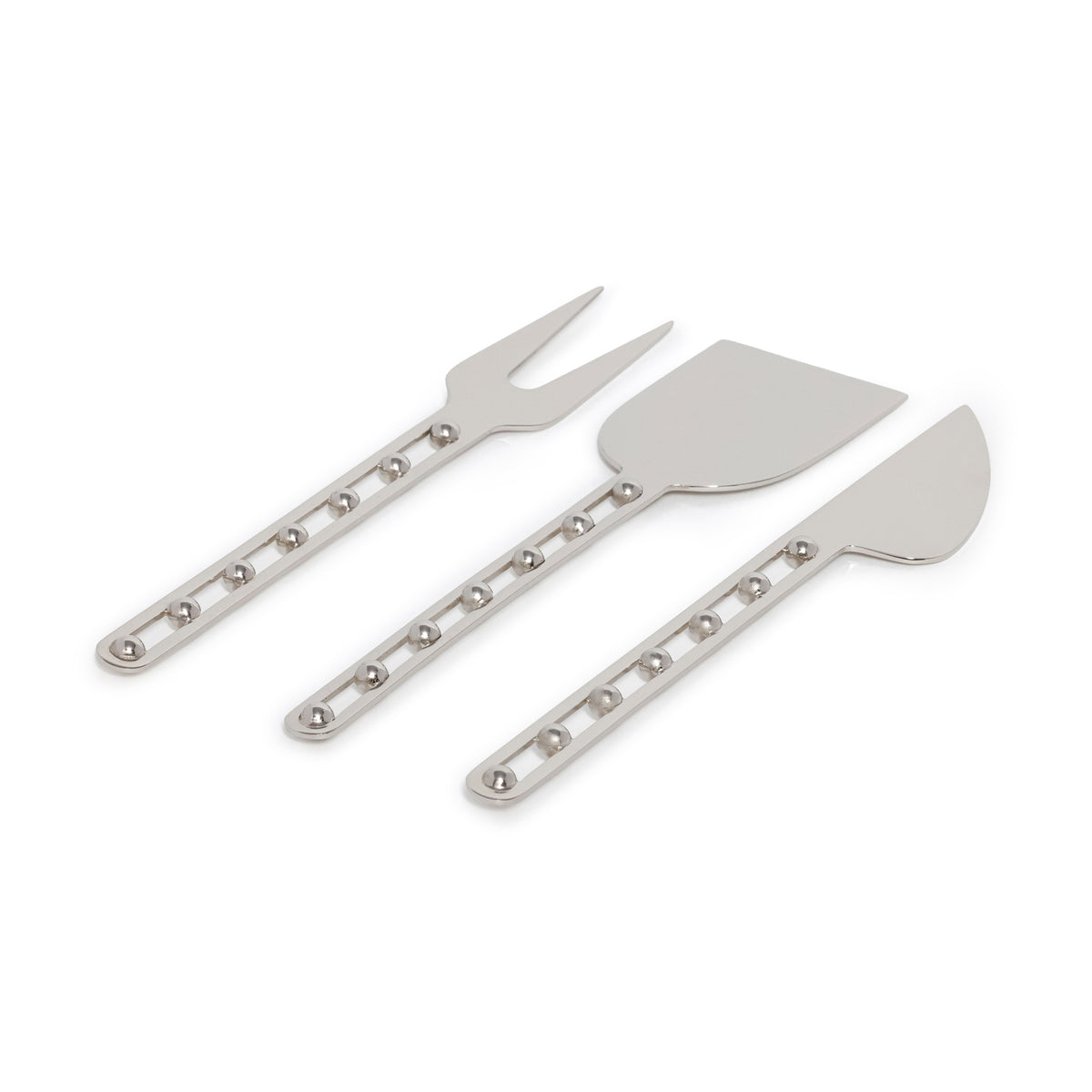 Zodax Córdoba Stainless Steel Cheese Knife Set, Set of 3 - Nickel