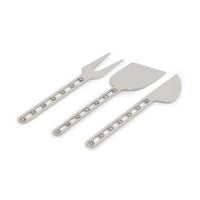 Zodax Córdoba Stainless Steel Cheese Knife Set, Set of 3 - Nickel