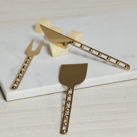 Zodax Córdoba Stainless Steel Cheese Knife Set, Set of 3 - Gold