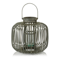 Zodax Dumai Gray Bamboo Decorative Lantern, Large