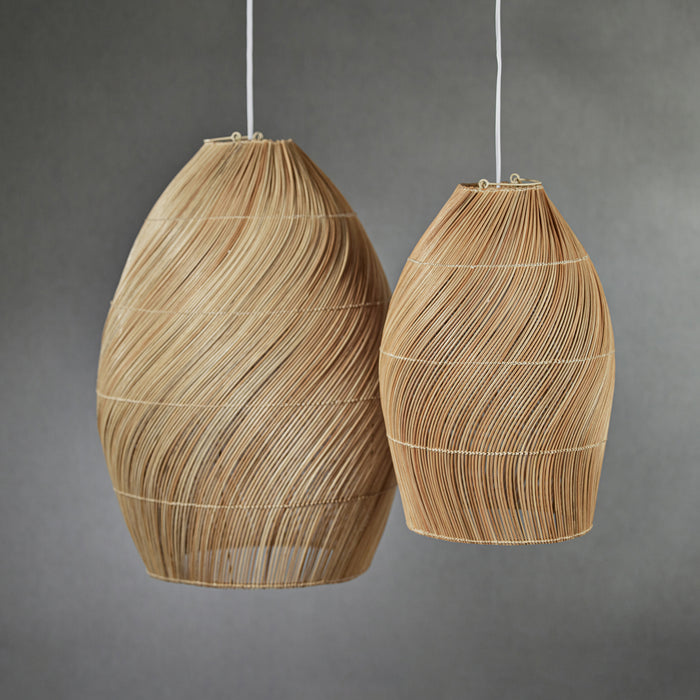 Zodax Marcel Spiral Rattan Pendant Lamp, 14" x 21"