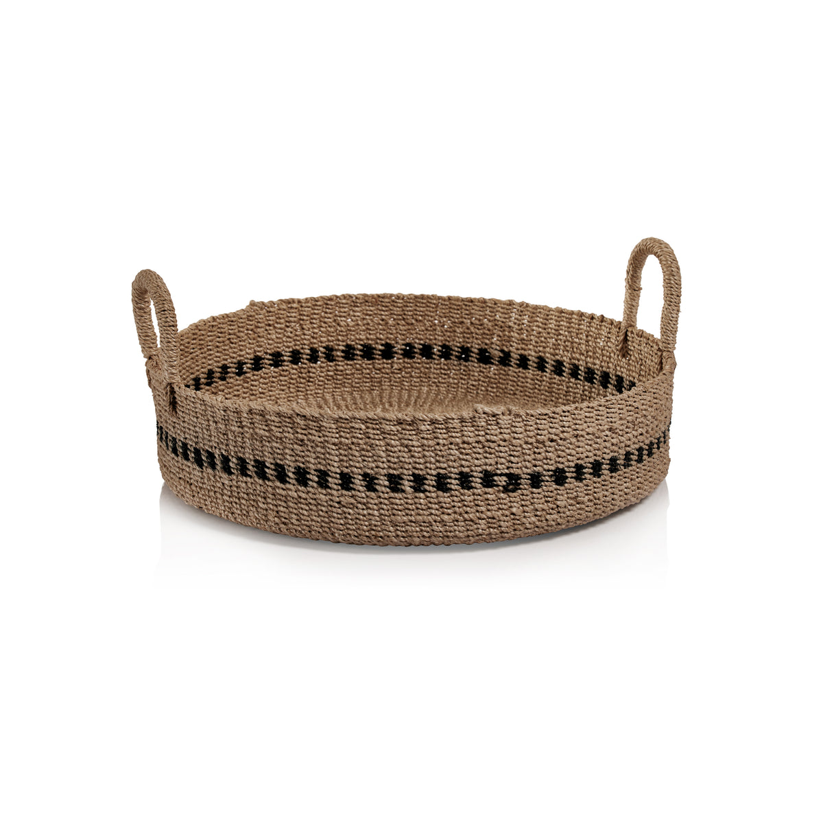 Zodax Cadiz Abaca Basket Trays with Black Accent, Set of 2