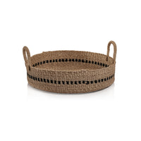Zodax Cadiz Abaca Basket Trays with Black Accent, Set of 2