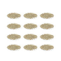 Zodax Balmy Fringed Palm Raffia Coasters, Set of 12