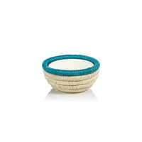 Zodax Matera 5.25"Coiled Abaca Condiment Bowls, Turquoise, Set of 6