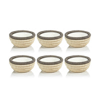 Zodax Matera 5.25"Coiled Abaca Condiment Bowls, Taupe, Set of 6