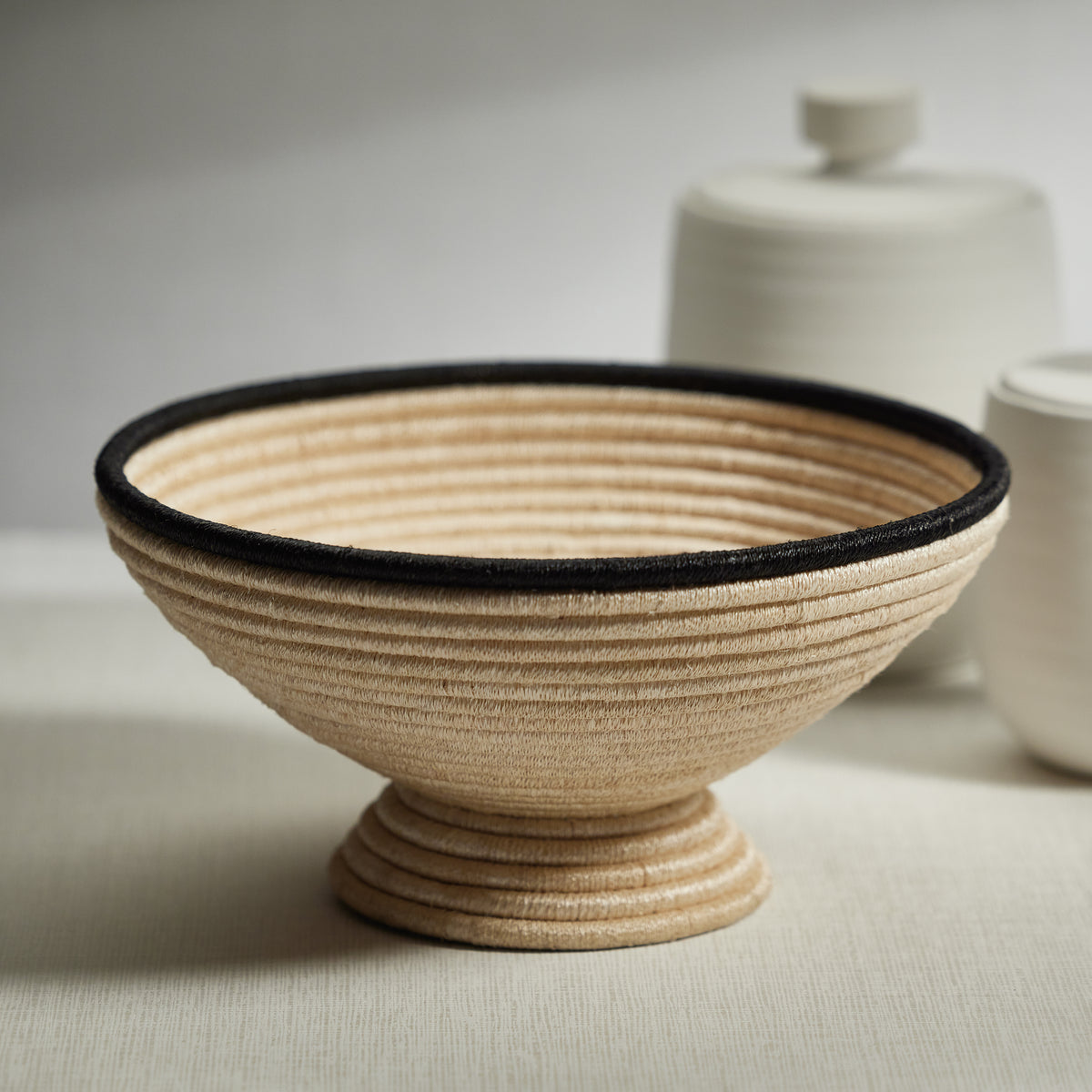 Zodax Matera 15" Diameter Coiled Abaca Footed Bowl