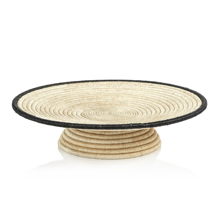 Zodax Matera 18.5" Diameter Coiled Abaca Footed Tray