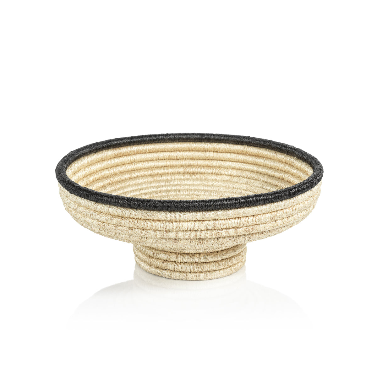 Zodax Matera 12.5" Diameter Coiled Abaca Footed Small Bowl