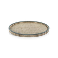 Zodax Laloma Coiled Rattan & Abaca Serving Tray, Medium,  Round