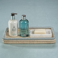 Zodax Laloma Coiled Rattan & Abaca Serving Tray, Small,  Rectangle