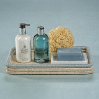 Zodax Laloma Coiled Rattan & Abaca Serving Tray, Small,  Rectangle
