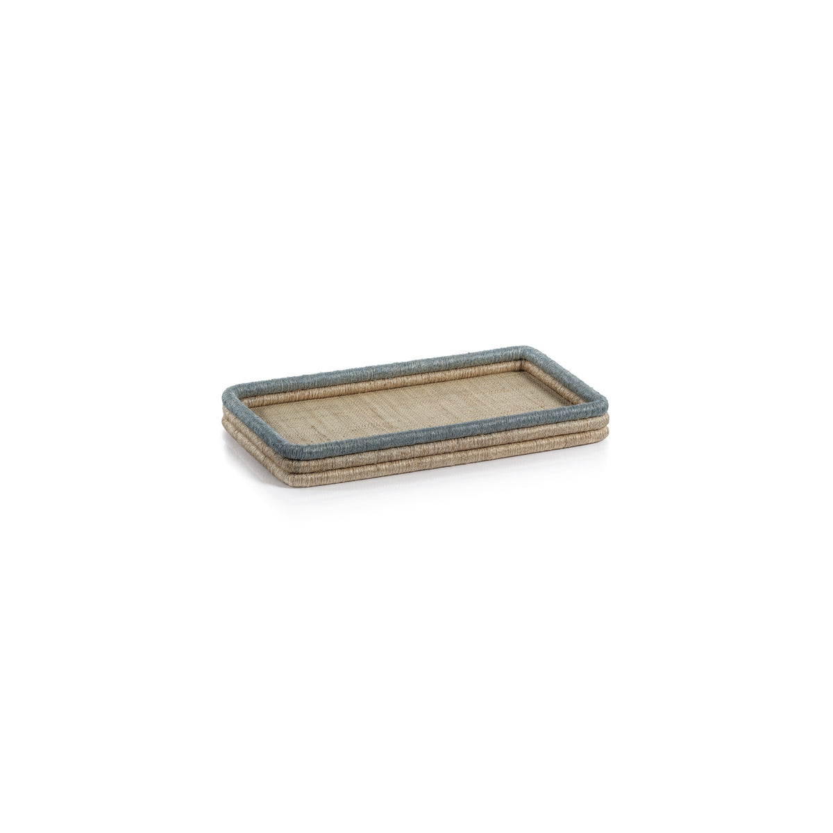 Zodax Laloma Coiled Rattan & Abaca Serving Tray, Small,  Rectangle