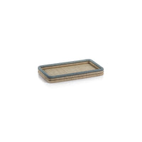 Zodax Laloma Coiled Rattan & Abaca Serving Tray, Small,  Rectangle