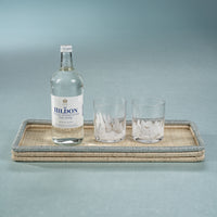 Zodax Laloma Coiled Rattan & Abaca Serving Tray, Medium,  Rectangle