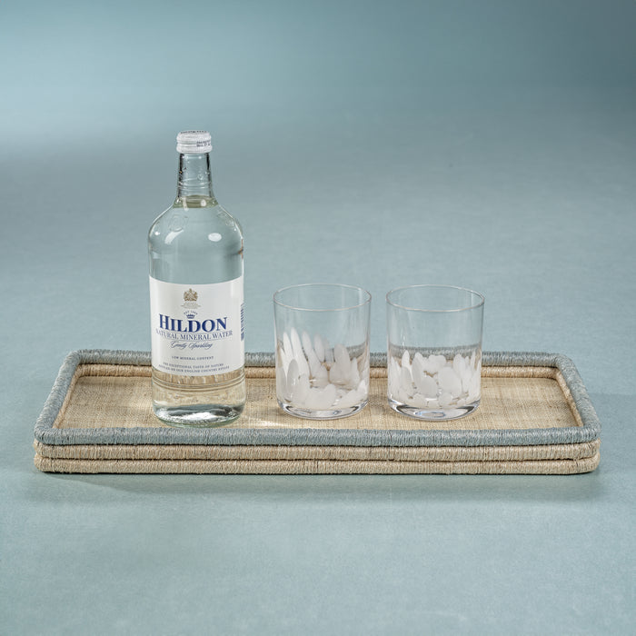 Zodax Laloma Coiled Rattan & Abaca Serving Tray, Medium,  Rectangle