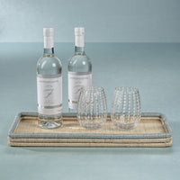 Zodax Laloma Coiled Rattan & Abaca Serving Tray, Medium,  Rectangle