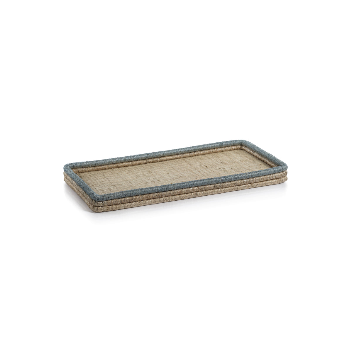 Zodax Laloma Coiled Rattan & Abaca Serving Tray, Medium,  Rectangle
