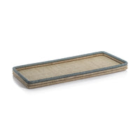 Zodax Laloma Coiled Rattan & Abaca Serving Tray, Large,  Rectangle