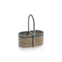 Zodax Laloma Coiled Rattan & Abaca Utensil / Wine Caddy