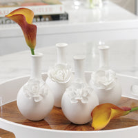 Zodax 4-Piece Cameo Long Neck Porcelain Bud Vase Set