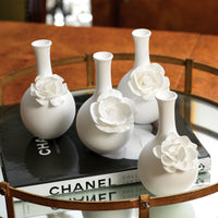 Zodax 4-Piece Cameo Long Neck Porcelain Bud Vase Set