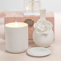Zodax 4-Piece Cameo Long Neck Porcelain Bud Vase Set